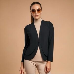 Women’s Blazer Kenneth Cole NY Black Lined Single Hook Closure Career Blazer
